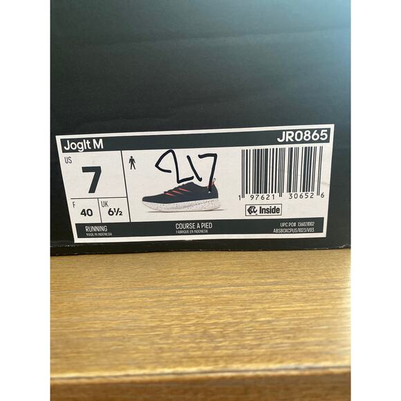 Adidas JogIt Shadow Men’s Running Shoe Navy Pure Ruby JR0865 Size 7 - Picture 3 of 8